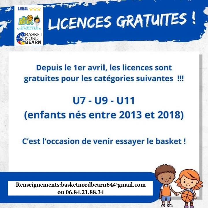 Licences gratuites U7 - U9 - U11