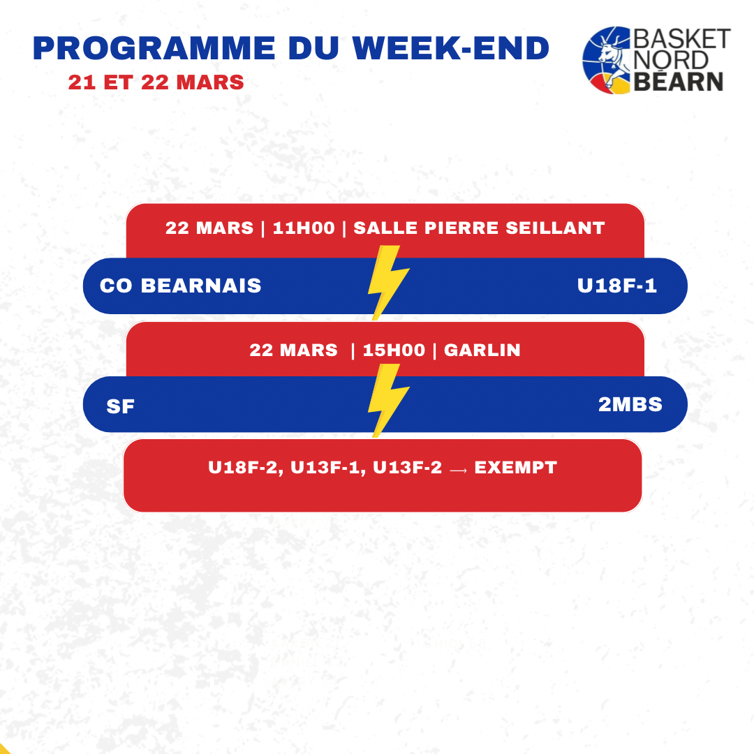 Programme du 21 et 22 Mars 2026
