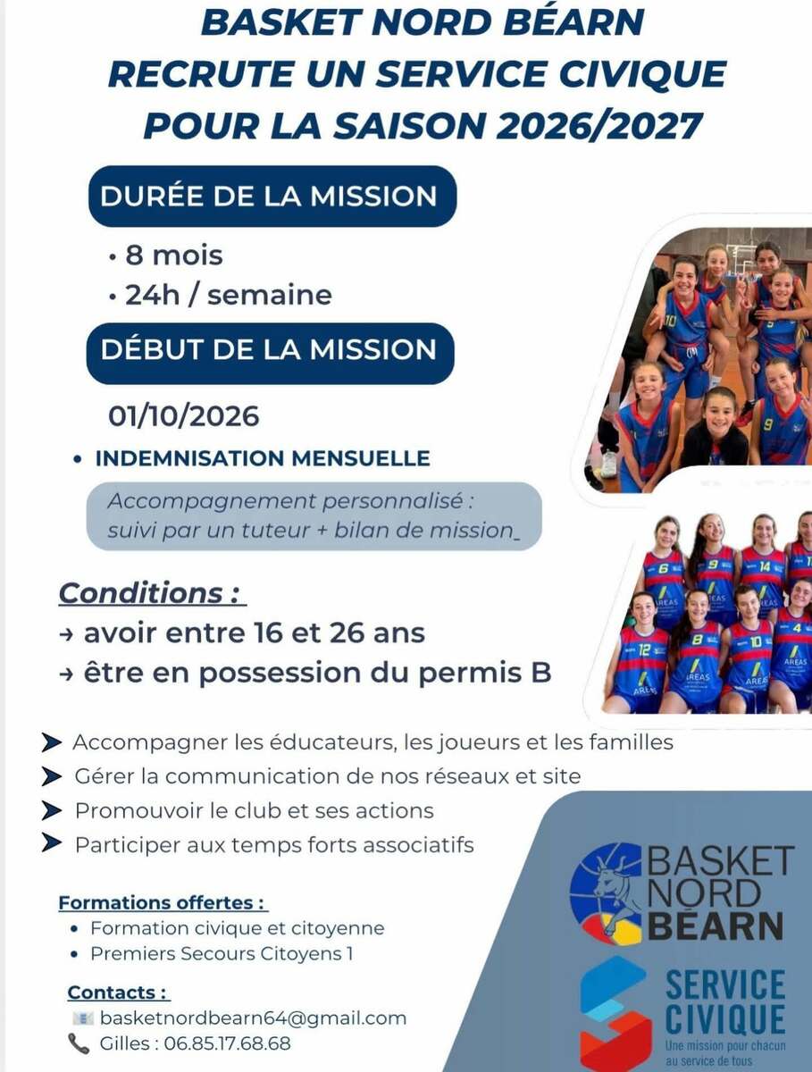 Service Civique pour la saison 2026/2027