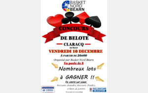 Concours belote vendredi 10 décembre