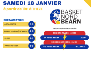 Restauration matchs séniors samedi 18 janvier