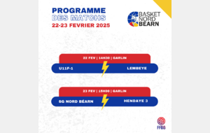 Programme du week-end du 22 &amp; 23 Février 2025