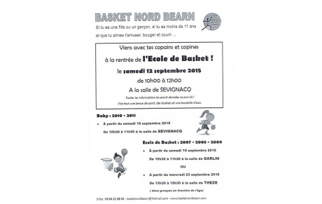 Rentrée Basket moins de 11 ans