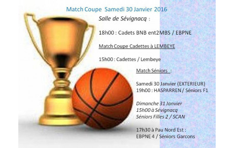 Matchs du 30 et 31 janvier 2016