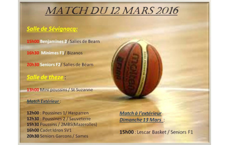 programme du 12 mars