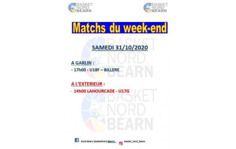 Matchs du week-end du 31.10.20