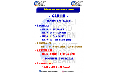 Rencontres du week-end du 27 &amp; 28 Novembre
