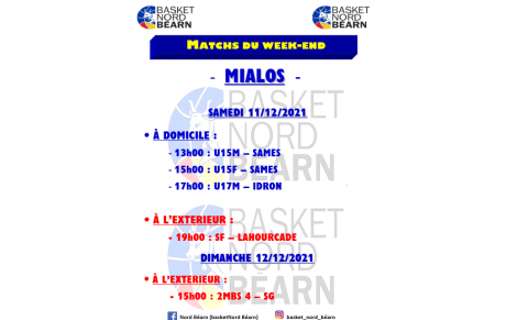 Rencontres du week-end → 11 &amp; 12 Décembre