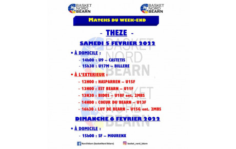 Rencontres du week-end 5 - 6 Février