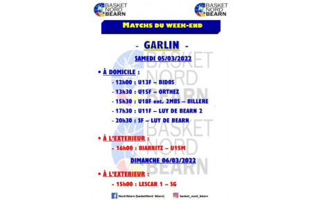 RENCONTRES DU WEEK-END 5/6 MARS