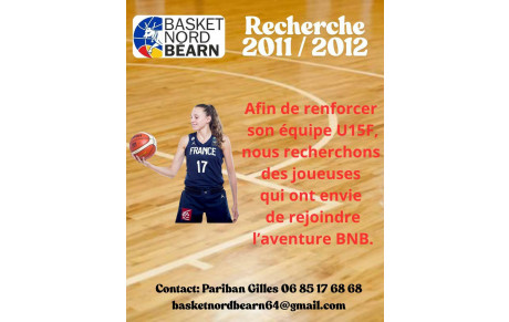 Recherche 2011 et 2012 pour equipe U15F